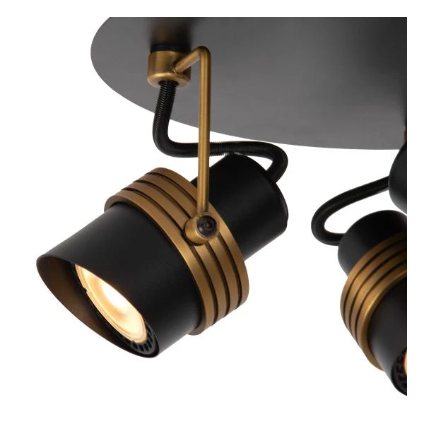 Lucide TUNDRAN - Plafondspot - Ø 21 cm - 3xGU10 - Zwart - detail 1